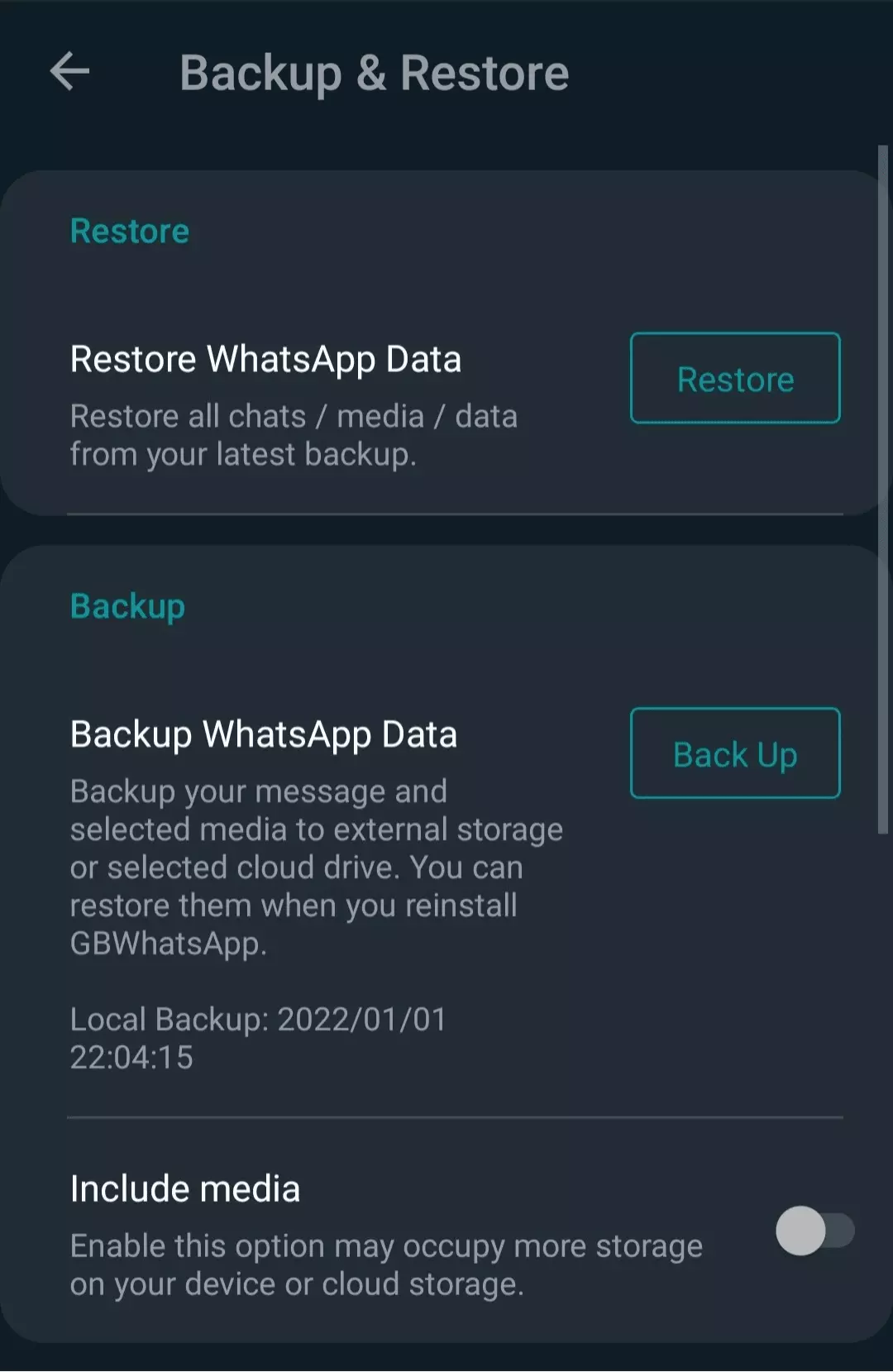 GBWhatsApp Backup and Restore Features